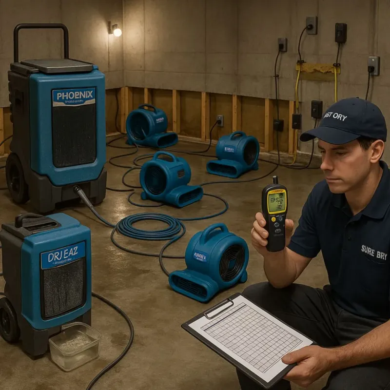 Structural Drying and Dehumidification process in Quebradillas, PR